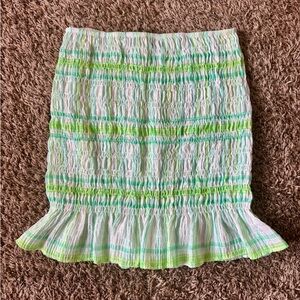 Zara Green and Blue Mini Skirt